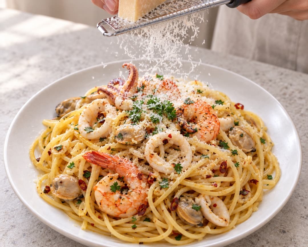 Finish it: A shower over hot pasta, right before serving.
