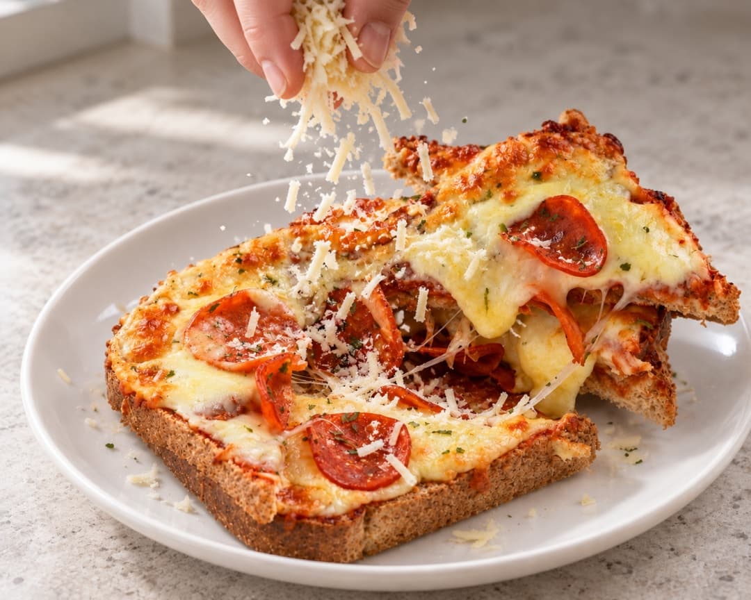 Top it: Sauce, toppings, cheese, bake.