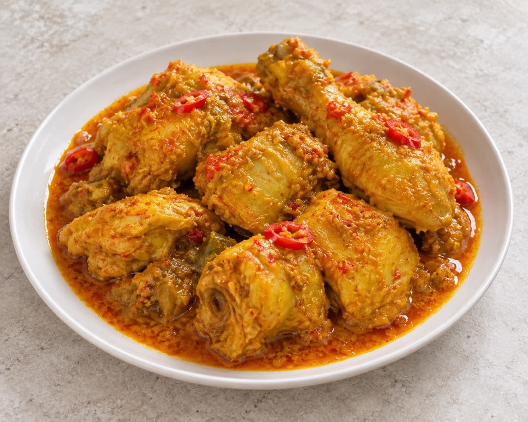 Ayam gulai padang chicken in a rich yellow gravy