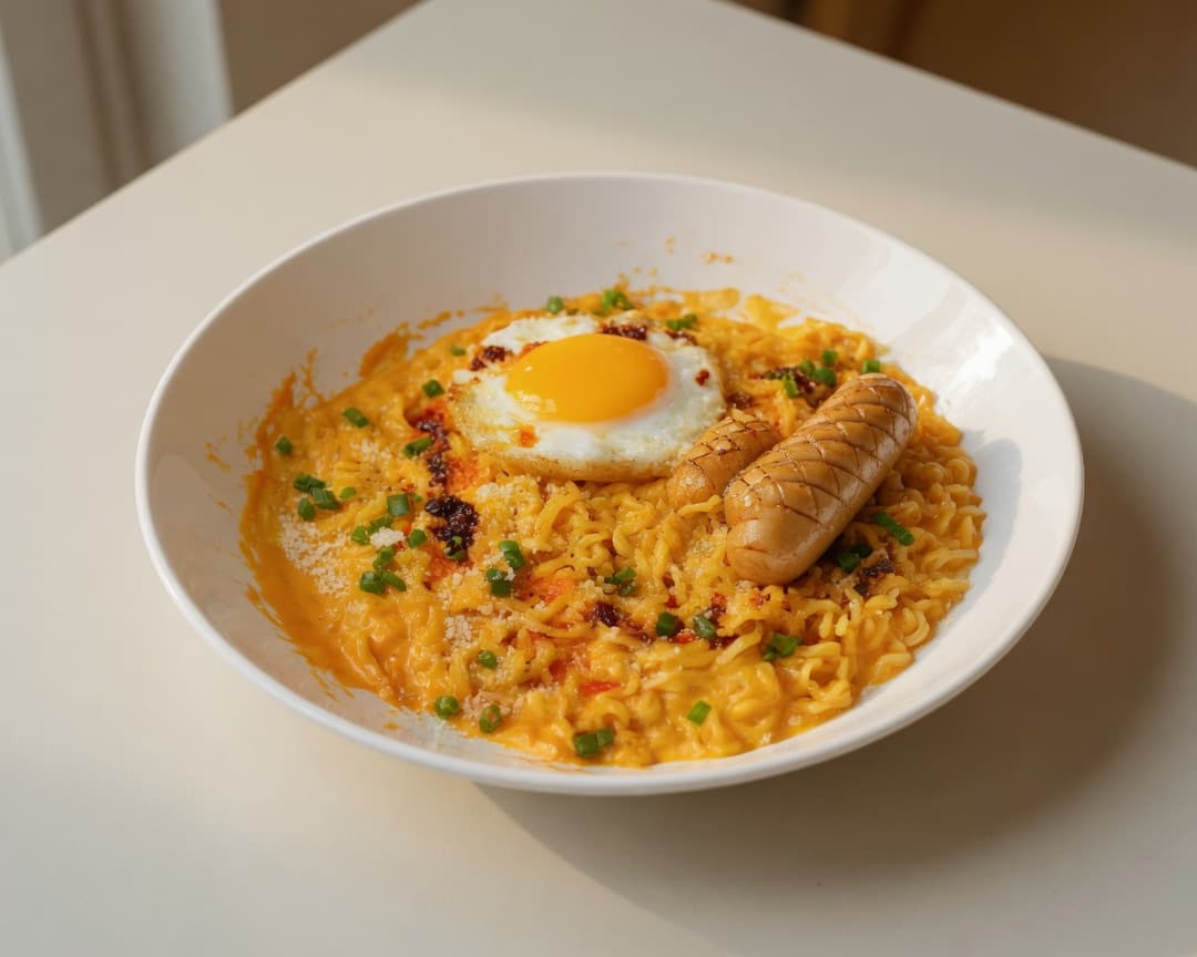 Creamy Cheesy Ramen made with Perfect Italiano Perfect Melt, by Farah Atika on TikTok